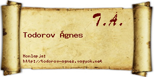 Todorov Ágnes névjegykártya